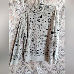 Graphic Print Gray Youth Sweater